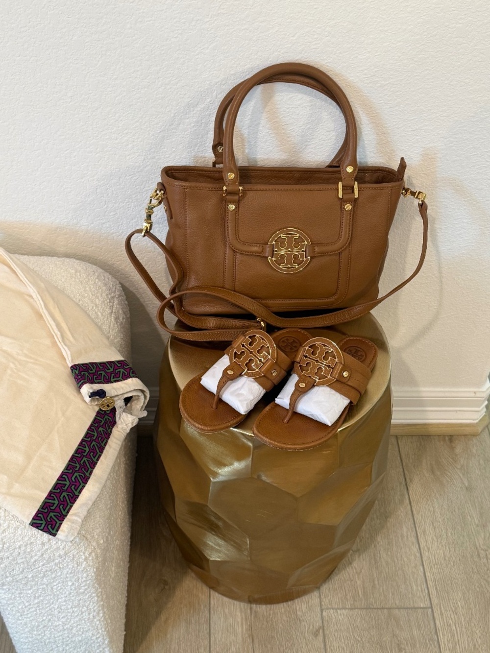 Tory Burch handbag and sandals